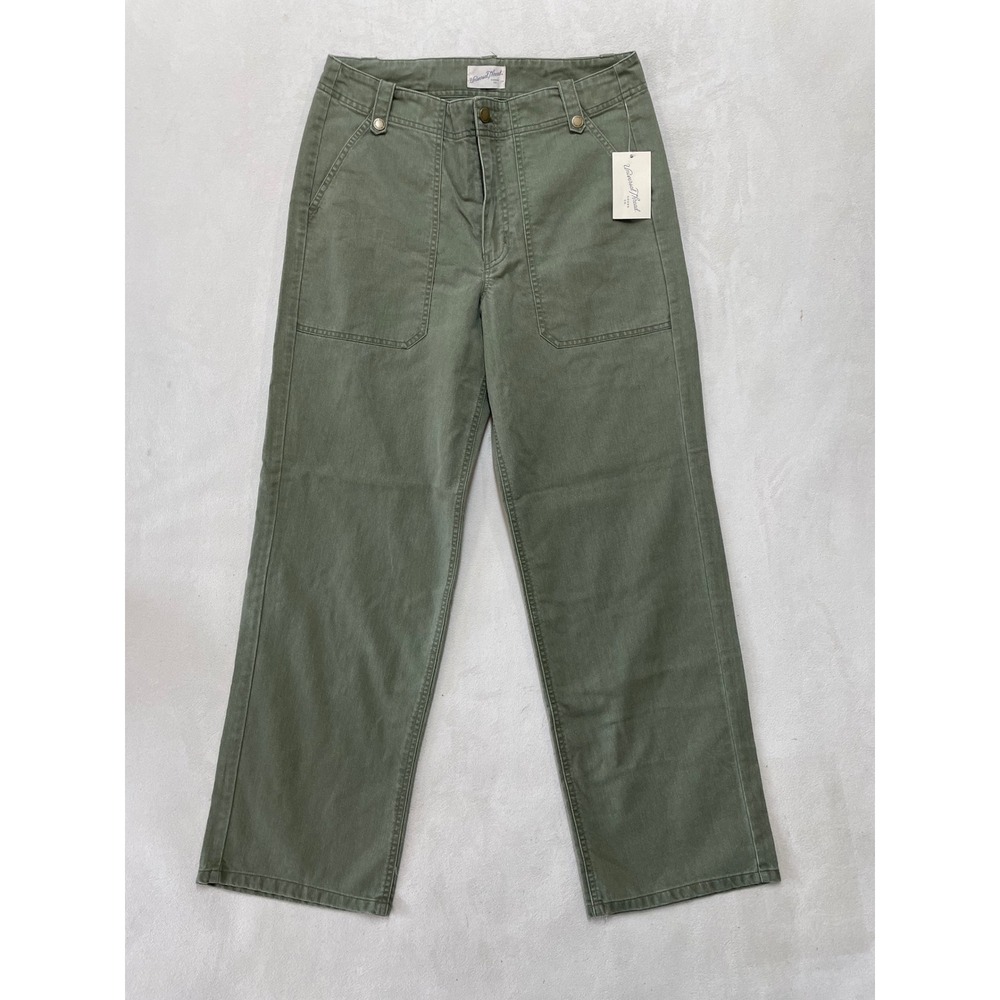 Universal Thread Women Olive Green Utility Pants High Rise Straight Leg Size 10